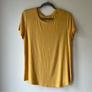 GAP Luxe t shirt | mustard yellow slub knit tee | size small warm toned casual
